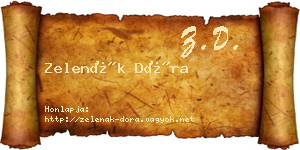 Zelenák Dóra névjegykártya